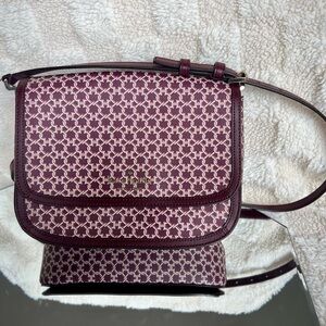 Kate Spade Burgundy Patterned Crossbody Bag